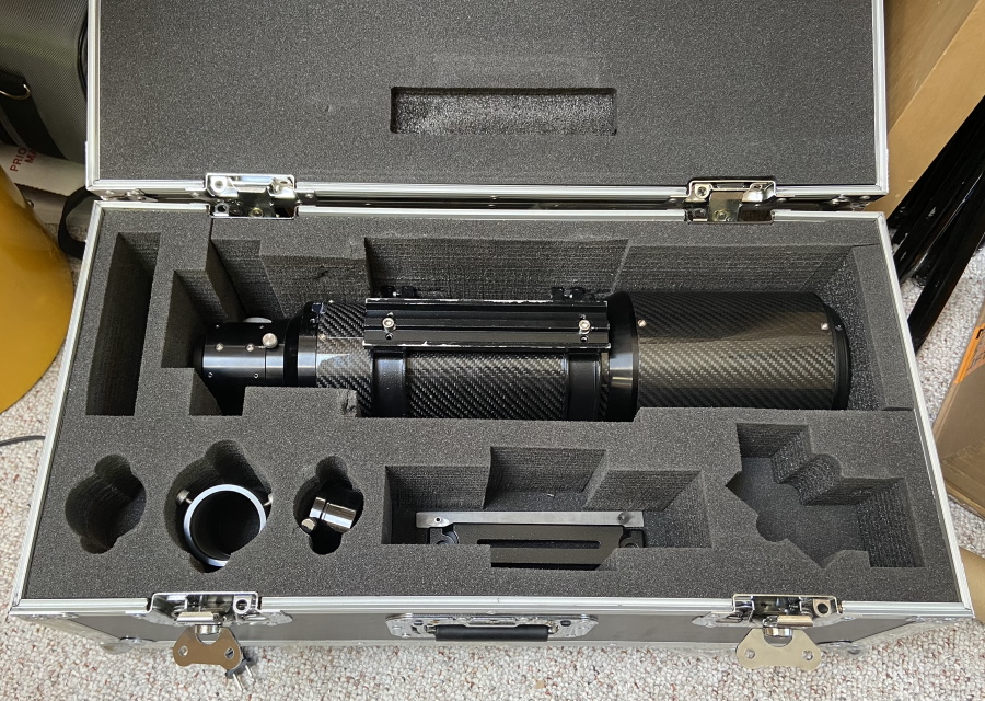 Explore Scientific ED102-FCD100 Carbon Fiber in the telescope case it came with