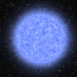 Zeta Puppis, a blue star