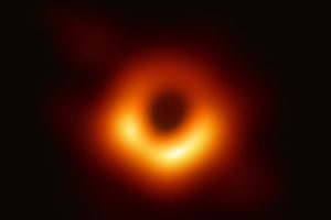 The first ever image of a black hole. This one lies at the heart of the galaxy M87 and is thought to be about 6.5 billion times the mass of the Sun.