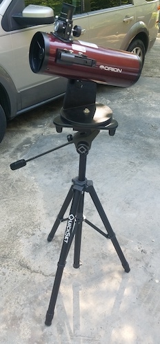 The SkyScanner mounted on a photo tripod