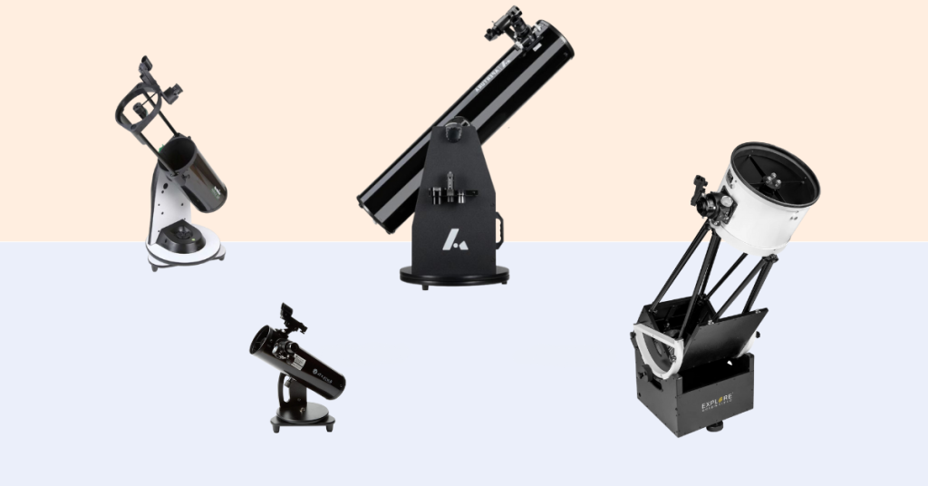 Tabletop dobsonian, Tabletop dobsonian GoTo, Classic Dobsonian and Truss Tube Dobsonian telescopes