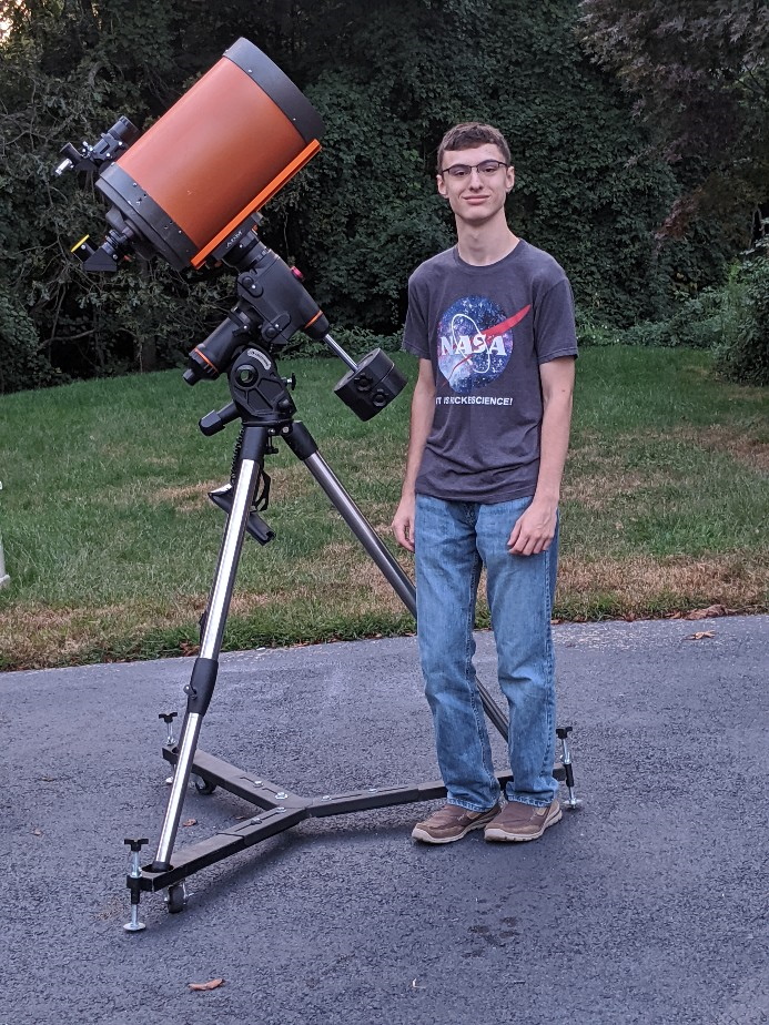 Zane Landers with his original C11 Schmidt-Cassegrain setup on an equatorial mount